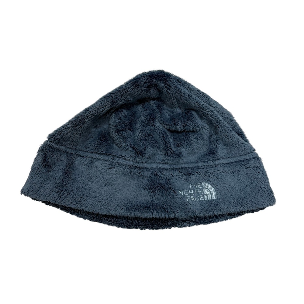 The North Face Osito Fleece Beanie Hat Blue Gray Unisex‎ S/M High Pile Fuzzy